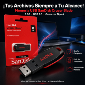 Memoria USB SanDisk Cruzer Blade 8GB Precio de la Unidad (pedido minimo 6 unidades)