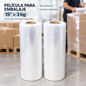 Strech Film Color Transparente Para Embalar 15″ X 3.00kgs Precio Por Caja De 4 Unidades