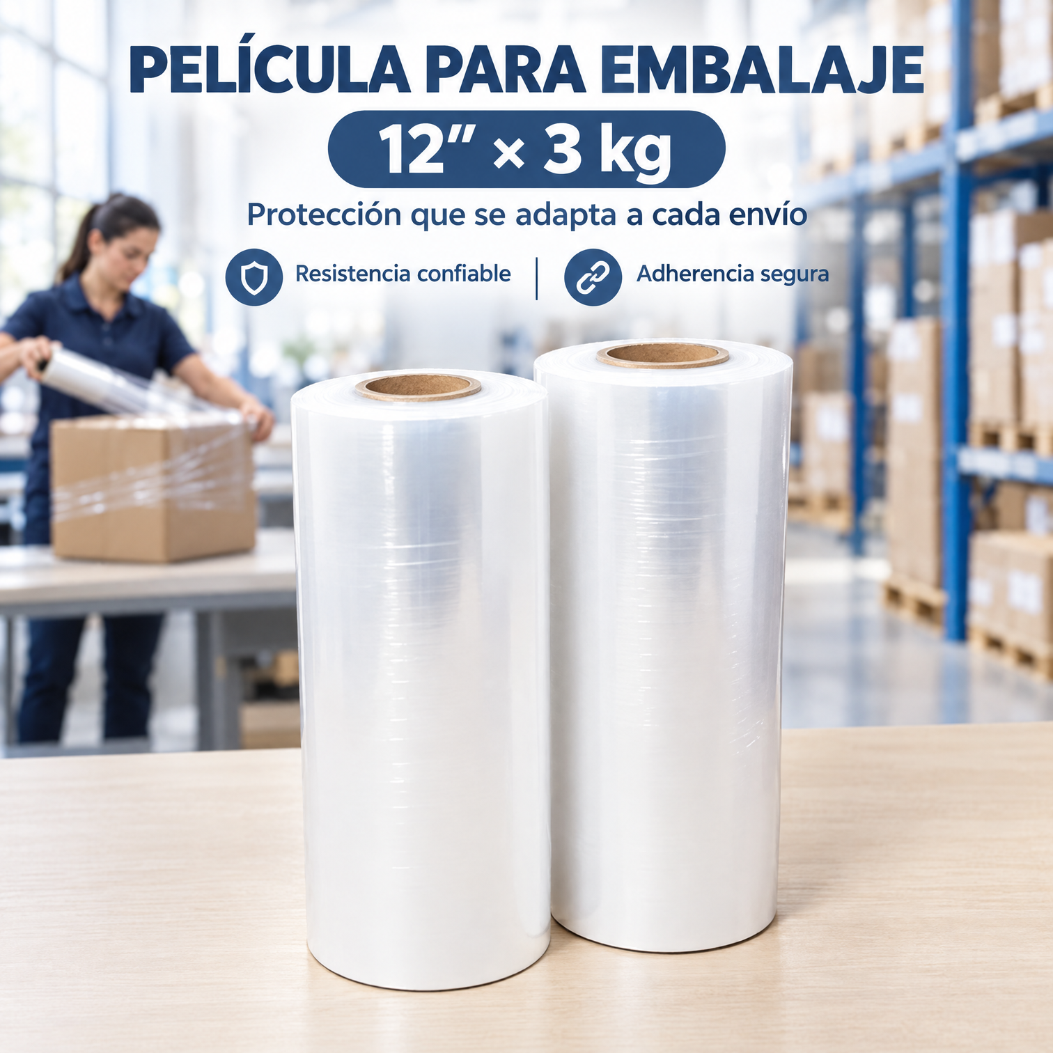 Strech Film Color Transparente Para Embalar 12″ X 3.00kgs Precio Por Caja De 4 Unidades