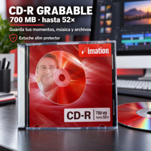 Disco Grabable CD-R De 700mb 52x Marca: imation, en estuche individual , Precio De paquete De 20 Unidades